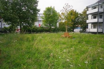 Begrünte Wohnanlage in Köln-Zollstock. 